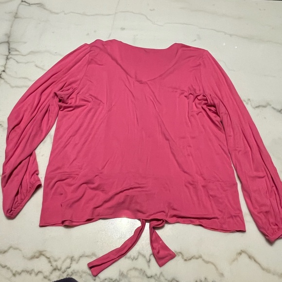 Plus size Kate and Mallory knit long sleeve tie front top - Picture 6 of 7